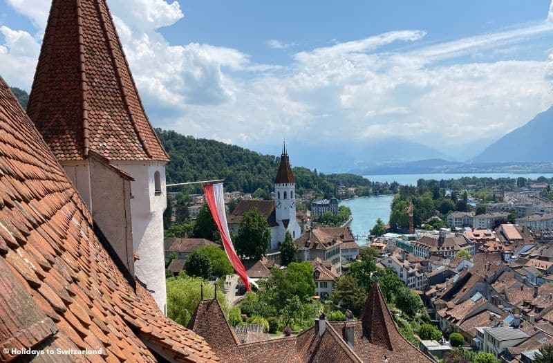 View over Thun and Lake Thun from Thun Castle